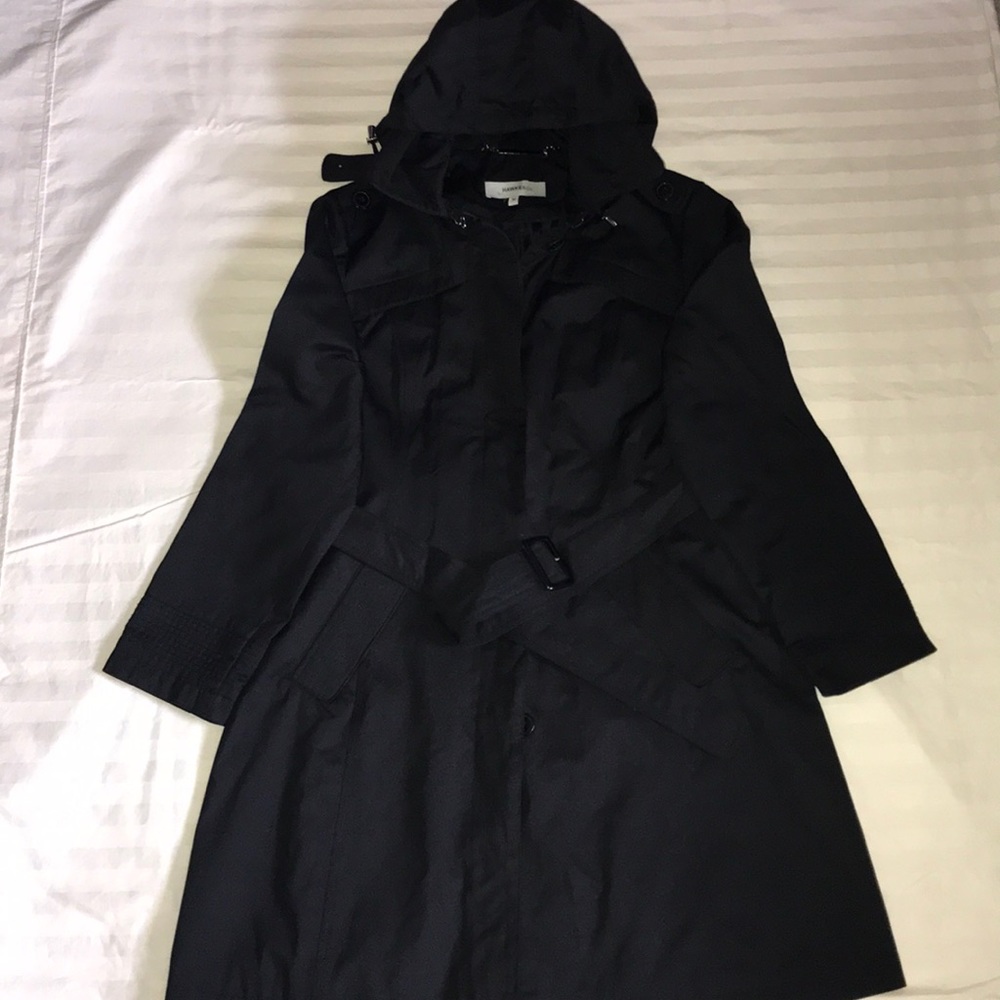 Black Hooded Rain Coat